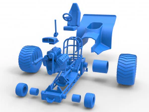 Mini Rod pulling tractor 4 Scale 1 to 25 3D Print Model