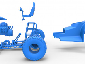 Mini Rod pulling tractor 4 Scale 1 to 25 Model do druku 3D
