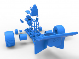 Mini Rod pulling tractor 4 Scale 1 to 25 Model do druku 3D