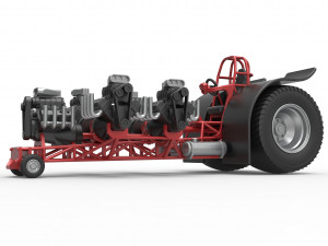 Pulling tractor with 5 engines V8 Version 2 Scale 1 to 25 Modelo de impresión 3D