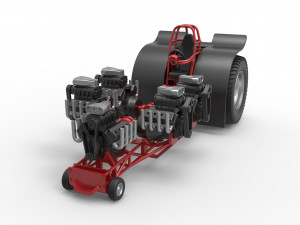 Pulling tractor with 5 engines V8 Version 2 Scale 1 to 25 Modelo de impresión 3D