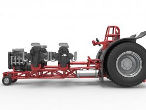 Pulling tractor with 5 engines V8 Version 2 Scale 1 to 25 Modelo de impresión 3D