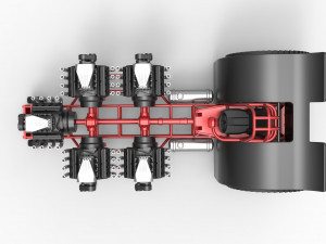 Pulling tractor with 5 engines V8 Version 2 Scale 1 to 25 Modelo de impresión 3D