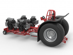 Pulling tractor with 5 engines V8 Version 2 Scale 1 to 25 Modelo de impresión 3D