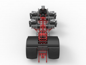 Pulling tractor with 5 engines V8 Version 2 Scale 1 to 25 Modelo de impresión 3D