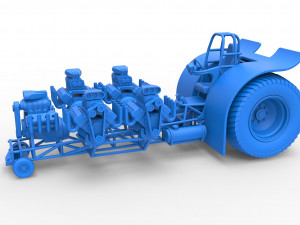 Pulling tractor with 5 engines V8 Version 2 Scale 1 to 25 Modelo de impresión 3D