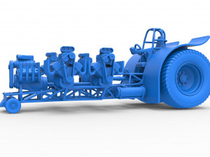 Pulling tractor with 5 engines V8 Version 2 Scale 1 to 25 Modelo de impresión 3D