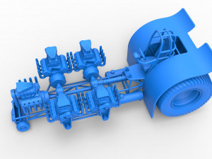 Pulling tractor with 5 engines V8 Version 2 Scale 1 to 25 Modelo de impresión 3D