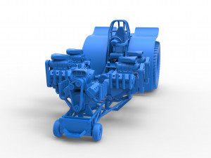 Pulling tractor with 5 engines V8 Version 2 Scale 1 to 25 Modelo de impresión 3D
