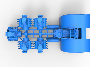 Pulling tractor with 5 engines V8 Version 2 Scale 1 to 25 Modelo de impresión 3D