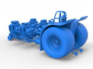 Pulling tractor with 5 engines V8 Version 2 Scale 1 to 25 Modelo de impresión 3D