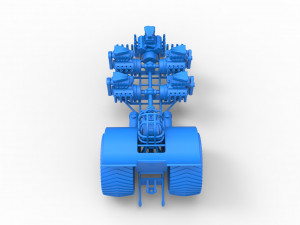 Pulling tractor with 5 engines V8 Version 2 Scale 1 to 25 Modelo de impresión 3D
