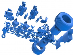 Pulling tractor with 5 engines V8 Version 2 Scale 1 to 25 Modelo de impresión 3D