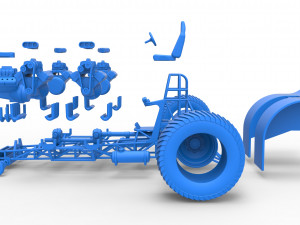 Pulling tractor with 5 engines V8 Version 2 Scale 1 to 25 Modelo de impresión 3D