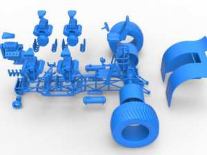 Pulling tractor with 5 engines V8 Version 2 Scale 1 to 25 Modelo de impresión 3D