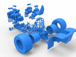 Pulling tractor with 5 engines V8 Version 2 Scale 1 to 25 Modelo de impresión 3D