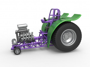 Fun short Super modified Pulling tractor Scale 1 to 25 3Dプリントモデル