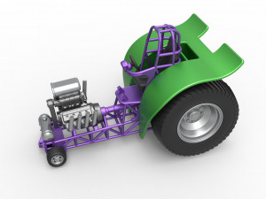 Fun short Super modified Pulling tractor Scale 1 to 25 Model Cetak 3D