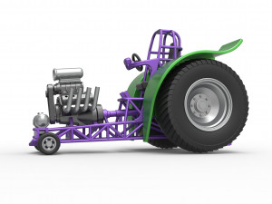Fun short Super modified Pulling tractor Scale 1 to 25 Model Cetak 3D