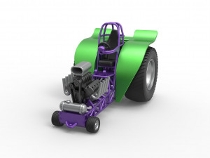 Fun short Super modified Pulling tractor Scale 1 to 25 Model Cetak 3D