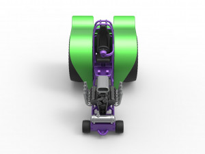 Fun short Super modified Pulling tractor Scale 1 to 25 Model Cetak 3D