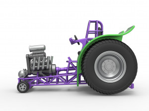 Fun short Super modified Pulling tractor Scale 1 to 25 Model Cetak 3D
