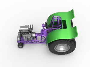 Fun short Super modified Pulling tractor Scale 1 to 25 Model Cetak 3D