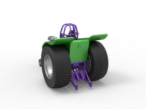 Fun short Super modified Pulling tractor Scale 1 to 25 Model Cetak 3D