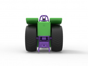 Fun short Super modified Pulling tractor Scale 1 to 25 Model Cetak 3D
