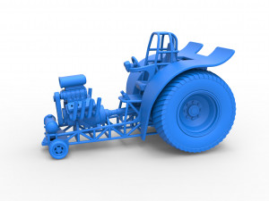 Fun short Super modified Pulling tractor Scale 1 to 25 Model Cetak 3D