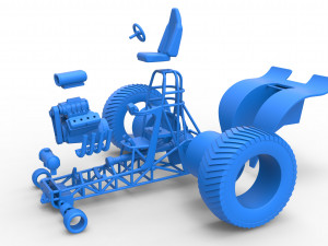 Fun short Super modified Pulling tractor Scale 1 to 25 Model Cetak 3D