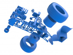 Fun short Super modified Pulling tractor Scale 1 to 25 Model Cetak 3D