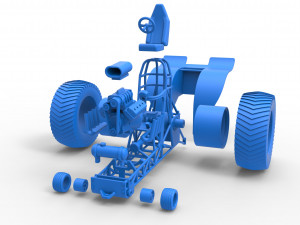 Fun short Super modified Pulling tractor Scale 1 to 25 Model Cetak 3D