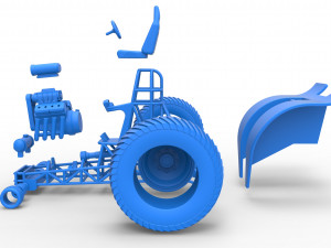 Fun short Super modified Pulling tractor Scale 1 to 25 Model Cetak 3D