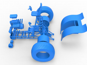 Fun short Super modified Pulling tractor Scale 1 to 25 Model Cetak 3D