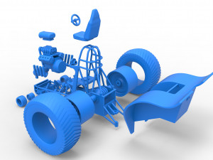 Fun short Super modified Pulling tractor Scale 1 to 25 Model Cetak 3D
