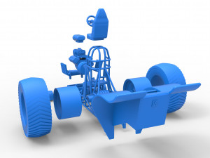 Fun short Super modified Pulling tractor Scale 1 to 25 Model Cetak 3D
