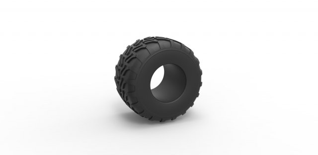 Monster Jam tire 11 Scale 1 to 25 3D Принт Модель .c4d .max .obj .3ds .fbx .stl .blend 