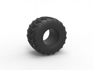 Monster Jam tire 11 Scale 1 to 25 3D प्रिंट मॉडल