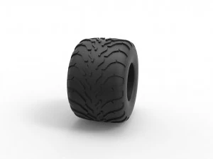 Monster Jam tire 11 Scale 1 to 25 3D Print Model