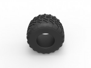 Monster Jam tire 11 Scale 1 to 25 3D Принт Модель