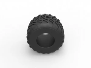 Monster Jam tire 11 Scale 1 to 25 3D Print Model