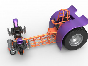 Pulling tractor with 2 engines V8 Version 3 Scale 1 to 25 Modèles 3D en vedette