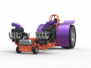 Pulling tractor with 2 engines V8 Version 3 Scale 1 to 25 Modèles 3D en vedette