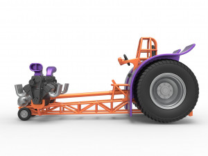 Pulling tractor with 2 engines V8 Version 3 Scale 1 to 25 Modèles 3D en vedette