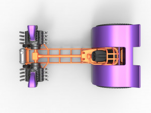 Pulling tractor with 2 engines V8 Version 3 Scale 1 to 25 Modèles 3D en vedette