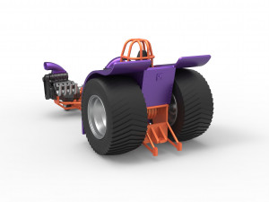 Pulling tractor with 2 engines V8 Version 3 Scale 1 to 25 Modèles 3D en vedette