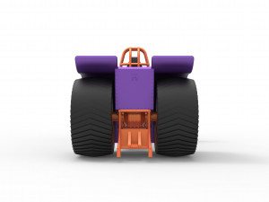 Pulling tractor with 2 engines V8 Version 3 Scale 1 to 25 Modèles 3D en vedette