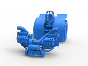 Pulling tractor with 2 engines V8 Version 3 Scale 1 to 25 Modèles 3D en vedette