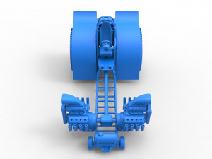 Pulling tractor with 2 engines V8 Version 3 Scale 1 to 25 Modèles 3D en vedette